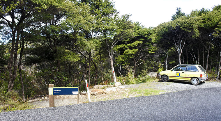 Iona Mine Path - There is a small parking space at the start of the path.