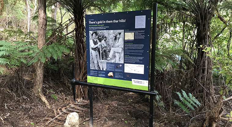 Iona Mine Path - The interpretive sign explains all about the mining history of the area.