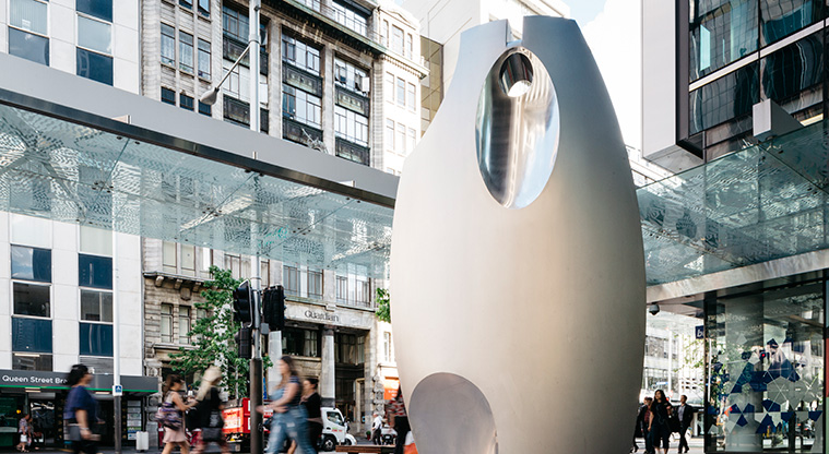 Karangahape Road to Queens Wharf Art Path - Kaitiaki II 2009, Fred Graham Auckland Council Art Collection.