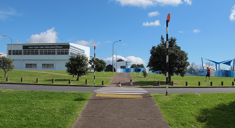 Lloyd Elsmore Path - Crossing to the Lloyd Elsmore Pool.