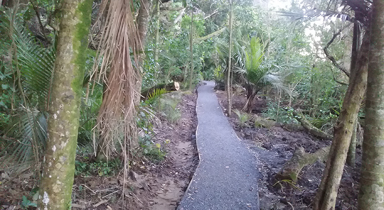 Mangemangeroa Shelly Park Beach Path - A typical section of the gravel path.