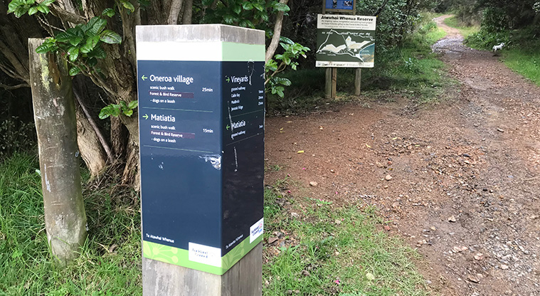 Matiatia to Oneroa Forest Path - Turn left into Atawhai Whenua Reserve and follow directions to Oneroa.