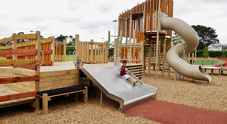 Moire Park Path - Slide tower in the children's playground.