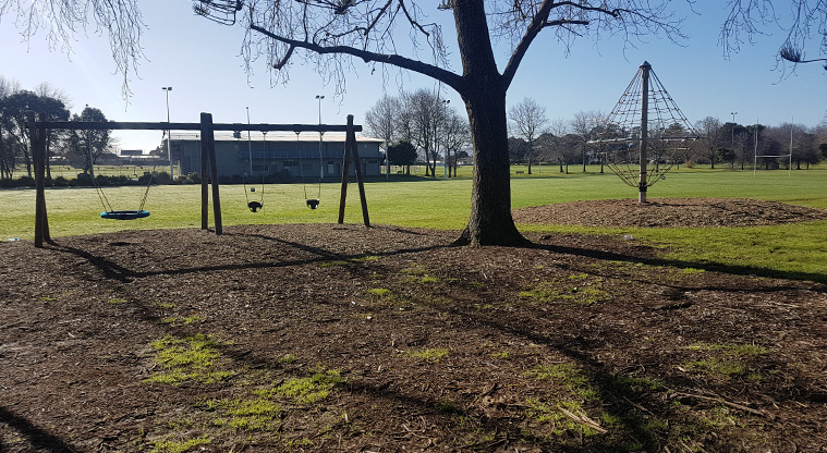 Mountfort Park Path - The playground is shaded during summer months.
