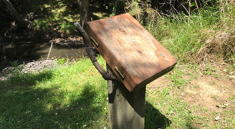 Okiwi Park Path - Children of Okiwi Primary School have left hidden messages throughout the park. Open the wooden books and find out what they have to tell.