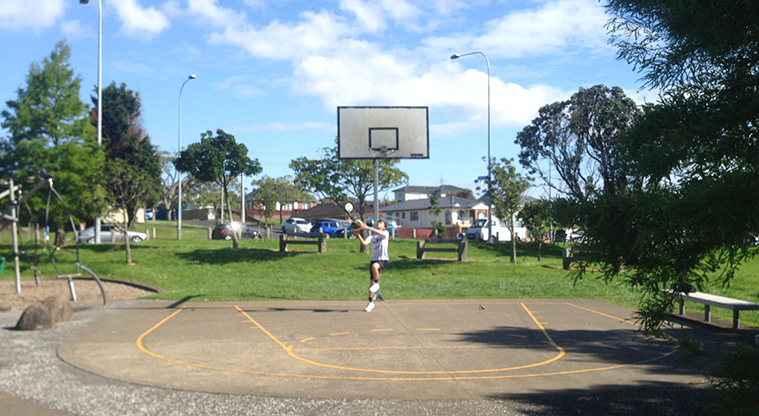 Olympic Park Path - The basketball half court at Olympic Park (Photo Credit: Ilai Manu).