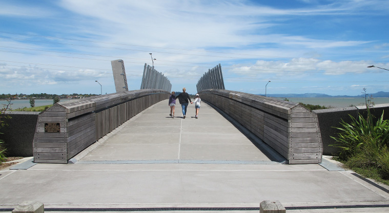 Onehunga Bay to Waikowhai Path - Taumanu Bridge, connecting Onehunga Bay Lagoon with the Taumanu Reserve.