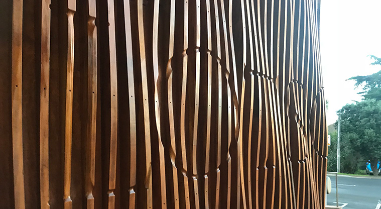 Oneroa Art Path - The Artworks complex is the main art hub of Oneroa, with a library (shown), movie theatre, a theatre and the Waiheke Community Art Gallery.