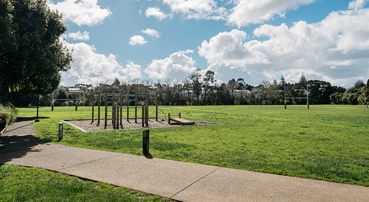 Opanuku Stream Path - The exercise equipment in Henderson Park.