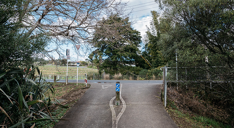 Opanuku Stream Path - The end of the path, or an alternative starting point on Henderson Valley Road.
