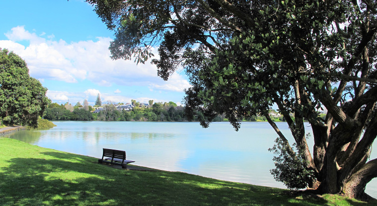 Panmure Basin Path - The path has seating that looks across the Panmure Basin.