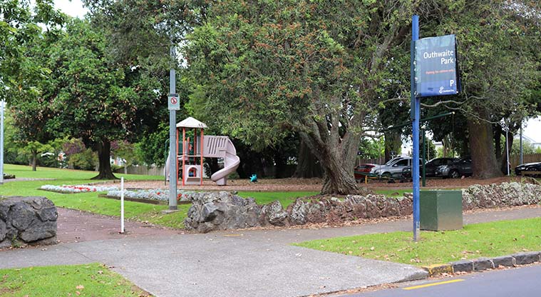 Pukekawa Urban Ngahere Path – The path begins at Outhwaite Park.
