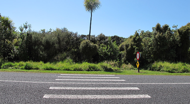 Shakespear Heritage Trail - Cross at the pedestrian crossing.