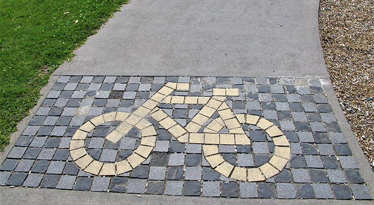 Shepherds Park Path - Get the kids to follow these bike signs in the pavement.