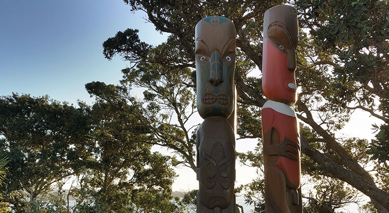 St Heliers to Achilles Point - Māori pou at Achilles Point.