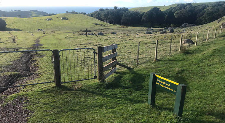 Stony Batter Path - Pass through the gate to access the area of the gun emplacements and tunnel entrance.
