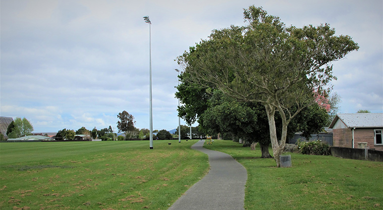 Te Atatū Peninsula Park Path – Section of the path alongside the sports fields.