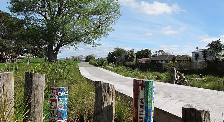 Wesley Path - Hop onto the playground directly from the path.