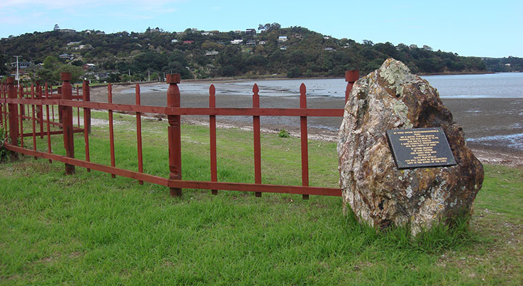 Three Beaches Path - Carefully cross the creek and walk past the urupā (Māori cemetery) along the foreshore.