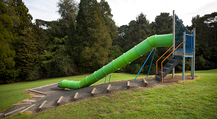 Tōtara Bridle Path - Giant tunnel slide at the second children’s playground.