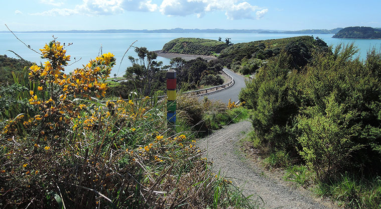 Waitawa Kotare Path - Views back over bay to Koherurahi Point.
