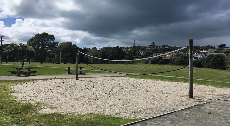 Whangaparāoa Path - Beach volleyball at Stanmore Bay Park.