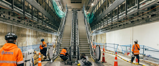 City rail link construction.