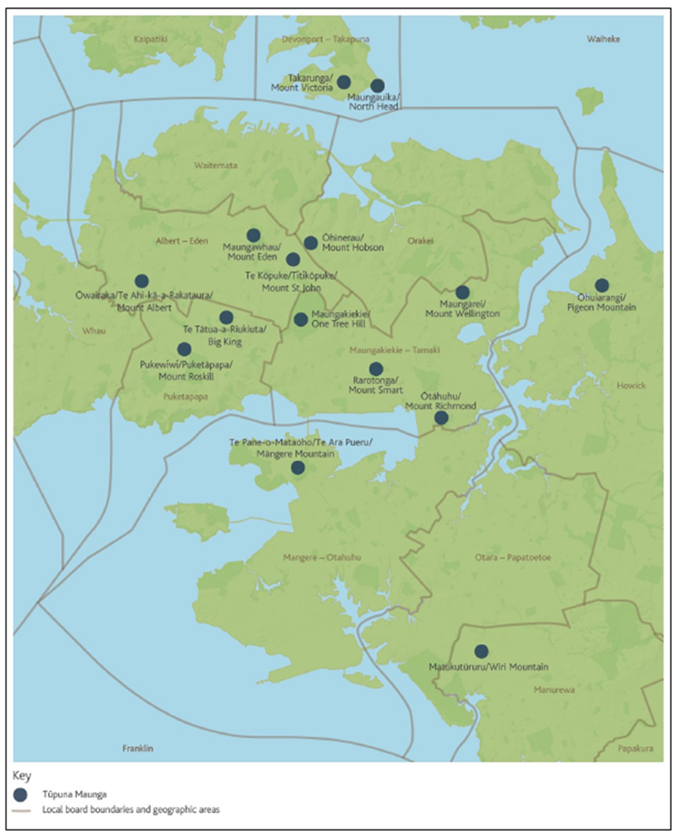 Tūpuna Maunga map of Auckland